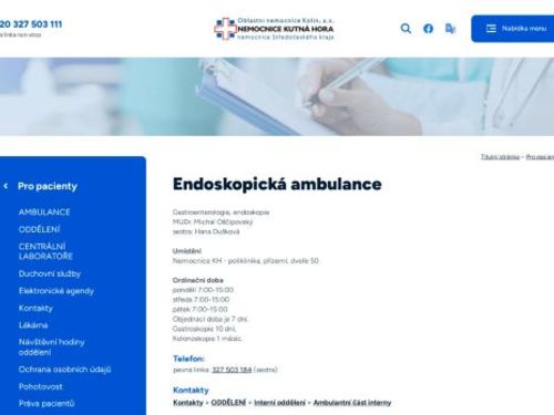 Endoskopická ambulance - Nemocnice Kutná Hora