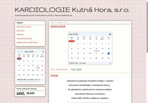 Zobrazit webové stránky Kardiologická ambulance - MUDr. Alena Kadlečková