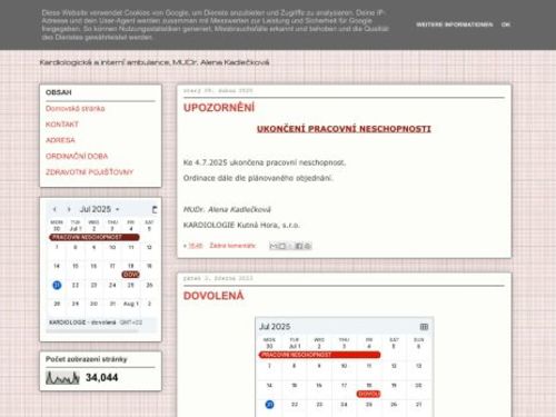 Kardiologická ambulance - MUDr. Alena Kadlečková