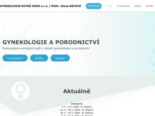 Gynekologie - MUDr. Alena Rácová