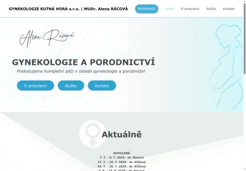Zobrazit webové stránky Gynekologie - MUDr. Alena Rácová