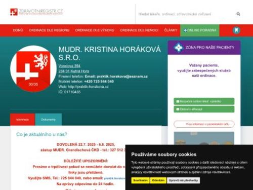 Praktický lékař pro dospělé - MUDr. Kristina Horáková