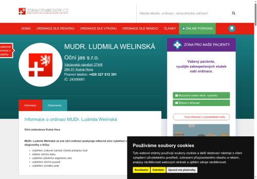 Zobrazit webové stránky Oční ordinace - MUDr. Ludmila Welinská