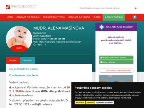 Praktický lékař pro děti a dorost - MUDr. Alena Mašínová