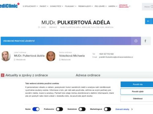 Praktický lékař pro dospělé MediClinic - MUDr. Adéla Pulkertová