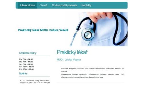 Praktický lékař pro dospělé - MUDr. Ľubica Veselá