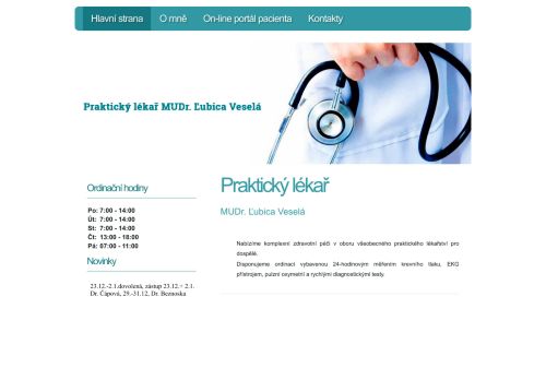 Zobrazit webové stránky Praktický lékař pro dospělé - MUDr. Ľubica Veselá