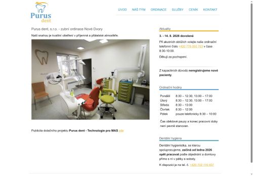 Zobrazit webové stránky Zubní ordinace Purus dent - MDDr. Kateřina Gerlová
