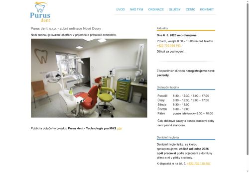 Zobrazit webové stránky Zubní ordinace Purus dent - MDDr. Kateřina Gerlová