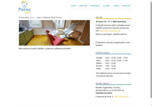 Zobrazit webové stránky Zubní ordinace Purus dent - MDDr. Kateřina Gerlová