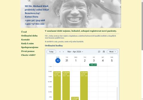 Zobrazit webové stránky Zubní ordinace - MUDr. Richard Klail