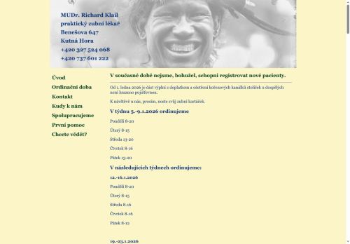 Zobrazit webové stránky Zubní ordinace - MUDr. Richard Klail