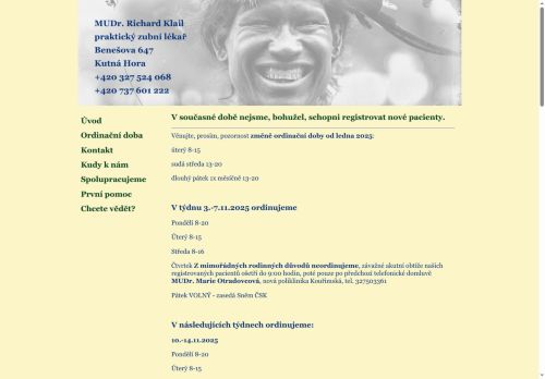 Zobrazit webové stránky Zubní ordinace - MUDr. Richard Klail
