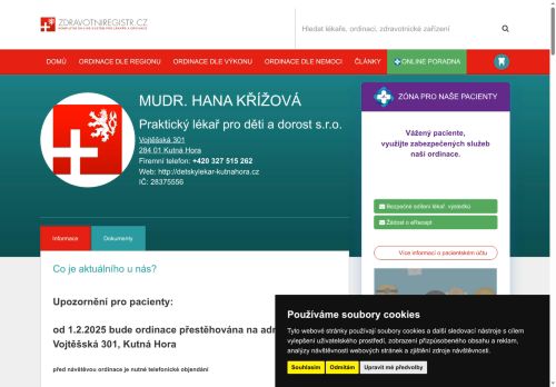 Zobrazit webové stránky Praktický lékař pro děti a dorost - MUDr. Hana Křížová