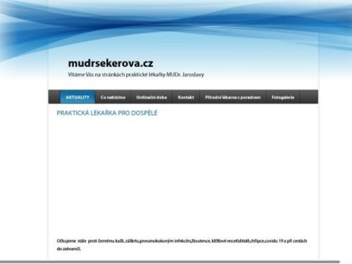 Praktický lékař pro dospělé - MUDr. Jaroslava Sekerová