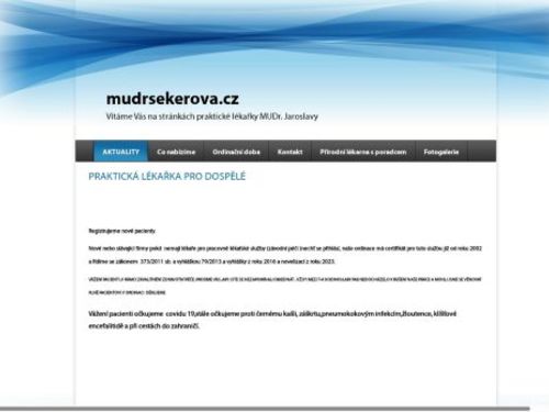 Praktický lékař pro dospělé - MUDr. Jaroslava Sekerová