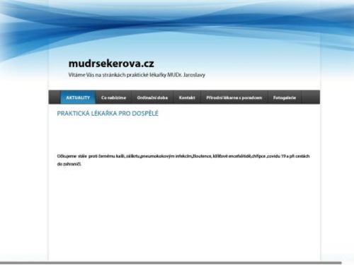 Praktický lékař pro dospělé - MUDr. Jaroslava Sekerová