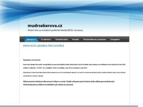 Praktický lékař pro dospělé - MUDr. Jaroslava Sekerová