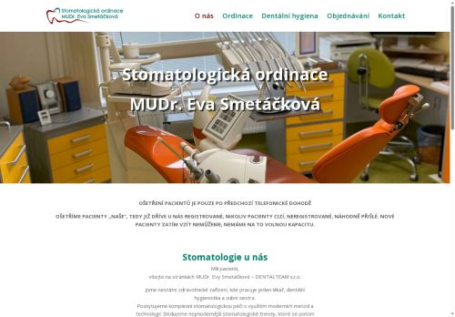 Zobrazit webové stránky Stomatologická ordinace DENTALTEAM s.r.o. - MUDr. Eva Smetáčková