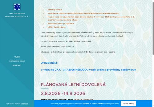 Zobrazit webové stránky Praktické lékařství s.r.o. - MUDr. Jana Krejčová