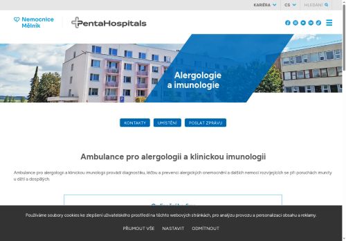 Zobrazit webové stránky Ambulance pro alergologii a imunologii - Nemocnice Mělník