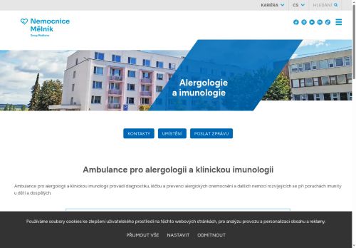 Zobrazit webové stránky Ambulance pro alergologii a imunologii - Nemocnice Mělník