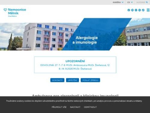 Ambulance pro alergologii a imunologii - Nemocnice Mělník