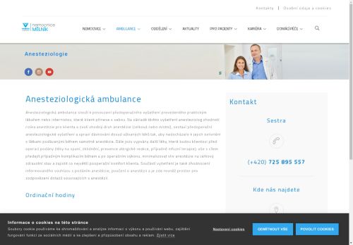 Zobrazit webové stránky Anesteziologická ambulance - Nemocnice Mělník
