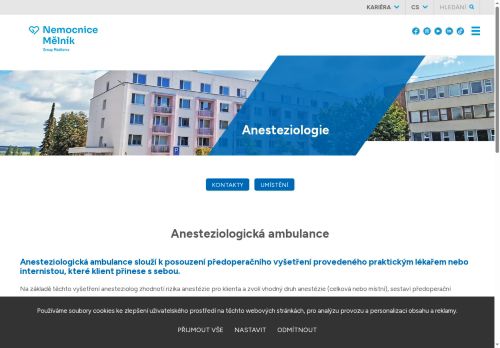 Zobrazit webové stránky Anesteziologická ambulance - Nemocnice Mělník