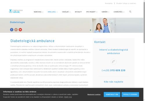 Zobrazit webové stránky Diabetologická ambulance - Nemocnice Mělník