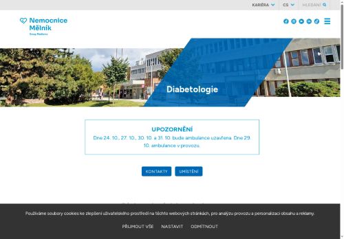 Zobrazit webové stránky Diabetologická ambulance - Nemocnice Mělník