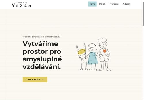 Webové stránky Základní škola Vážka, Telč