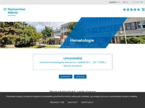 Hematologická ambulance - Nemocnice Měllník