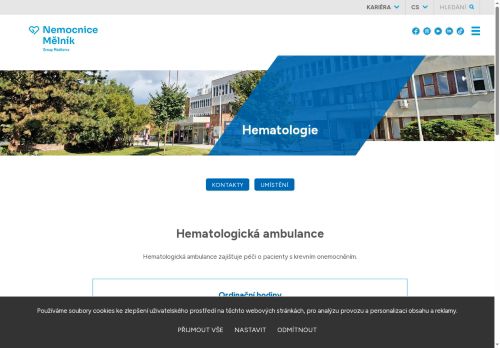 Zobrazit webové stránky Hematologická ambulance - Nemocnice Měllník