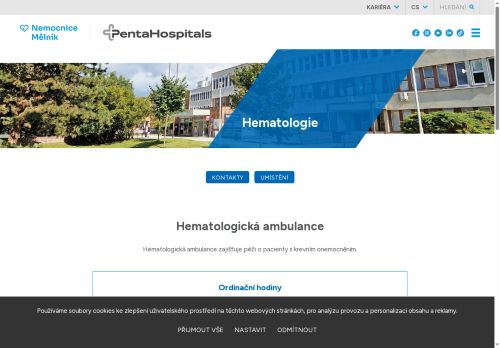 Zobrazit webové stránky Hematologická ambulance - Nemocnice Měllník