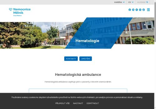 Zobrazit webové stránky Hematologická ambulance - Nemocnice Měllník