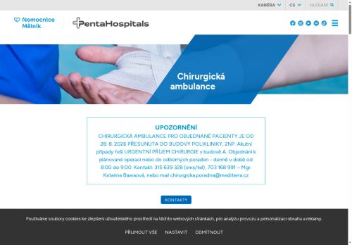 Zobrazit webové stránky Cévní ambulance - Nemocnice Mělník