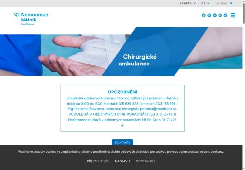 Zobrazit webové stránky Proktologická ambulance - Nemocnice Mělník
