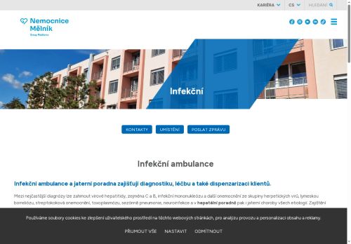 Zobrazit webové stránky Infekční ambulance - Nemocnice Mělník