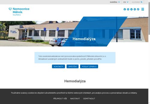Zobrazit webové stránky Nefrologická ambulance Fresenius Medical Care - Nemocnice Mělník - MUDr. Kateřina Nehézová