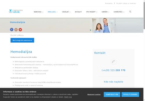 Zobrazit webové stránky Hemodialýza Fresenius Medical Care - Nemocnice Mělník
