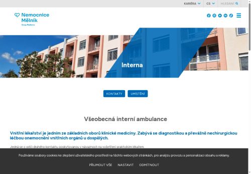 Zobrazit webové stránky Všeobecná interní ambulance - Nemocnice Mělník