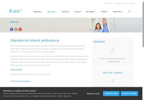 Zobrazit webové stránky Všeobecná interní ambulance - Nemocnice Mělník