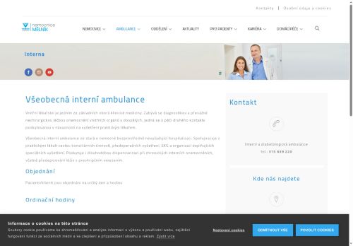 Zobrazit webové stránky Všeobecná interní ambulance - Nemocnice Mělník