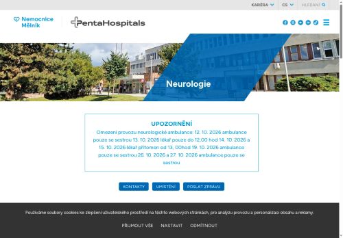 Zobrazit webové stránky Neurologická ambulance - Nemocnice Mělník