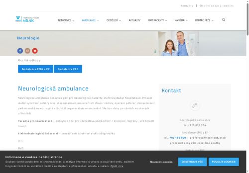 Zobrazit webové stránky Neurologická ambulance - Nemocnice Mělník