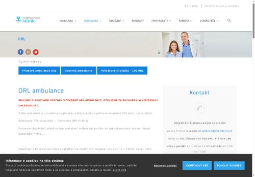 Zobrazit webové stránky Lékařská pohotovostní služba ORL - Nemocnice Mělník