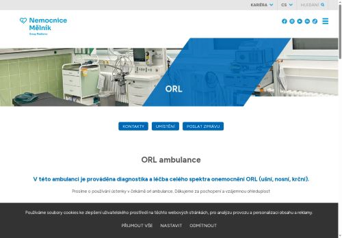Zobrazit webové stránky ORL ambulance - Nemocnice Mělník