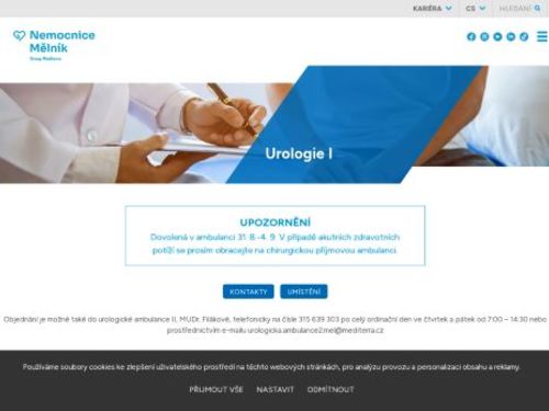 Urologická ambulance - Nemocnice Mělník - MUDr. Michal Brychcín