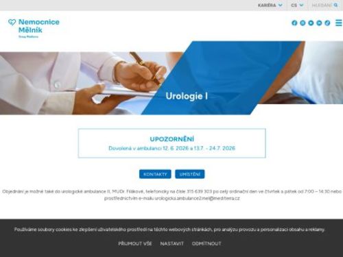 Urologická ambulance - Nemocnice Mělník - MUDr. Michal Brychcín